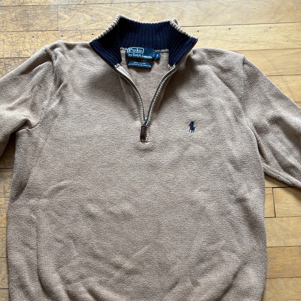 Polo by Ralph Lauren Men's Brown Zip-Up Sweater